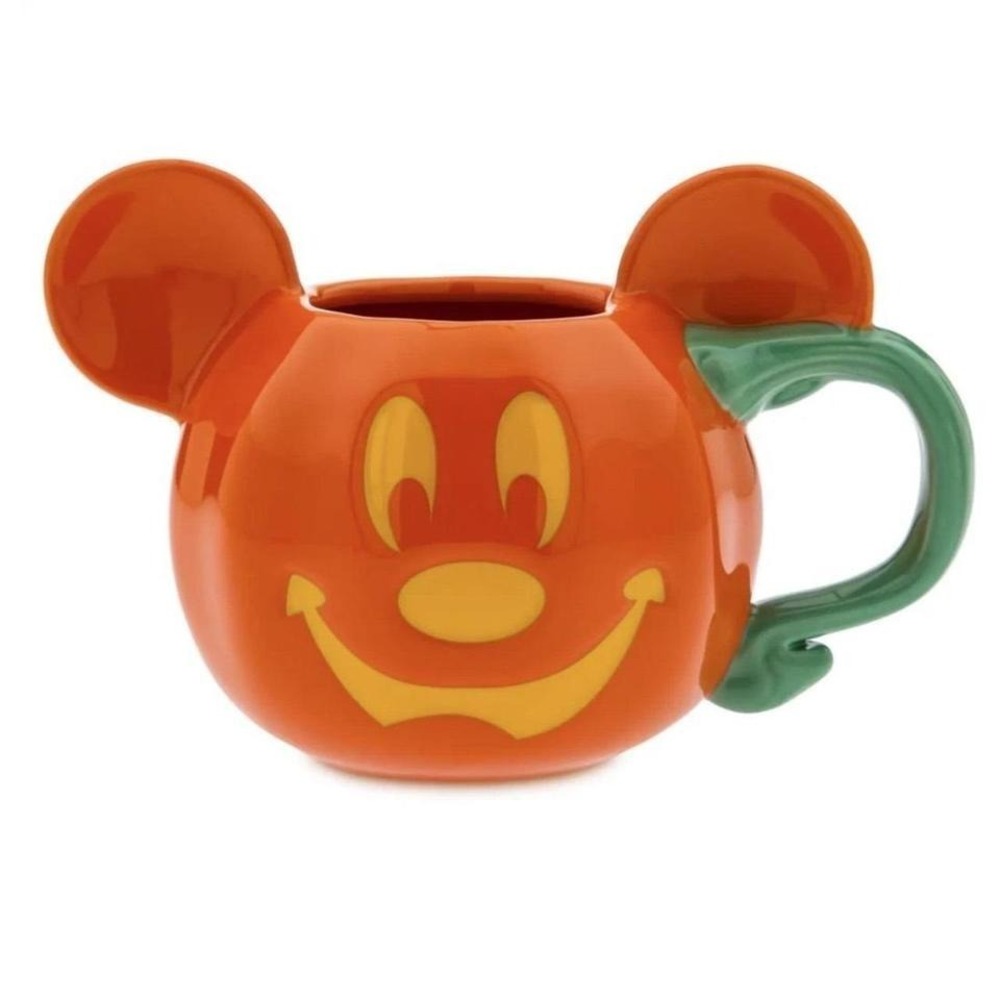 Disney Parks Mickey Mouse Pumpkin Halloween Mug Jack-O-Lantern Orange Ceramic